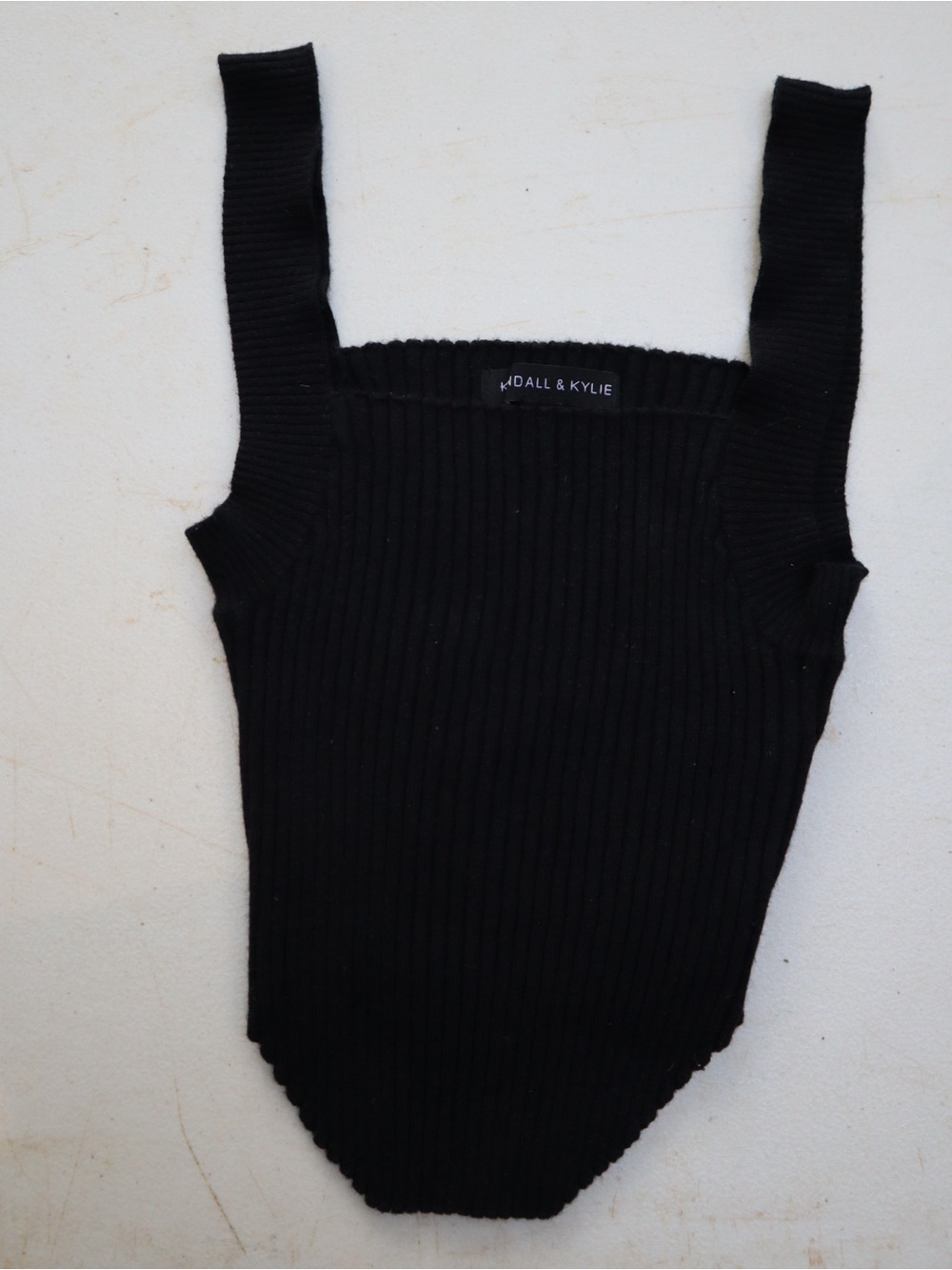 Kendall & Kylie Black Ribbed Cropped Tank